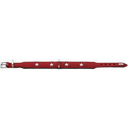 Produktbild von Hunter Magic Star Hundehalsband aus Leder in Rot/Schwarz Größe 60 cm