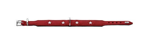 Hunter Magic Star Hundehalsband aus Leder in Rot/Schwarz Größe S-M – Bild 1 von 3