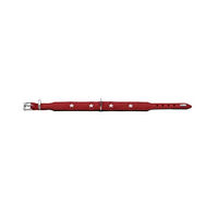 Produktbild von Hunter Magic Star Hundehalsband aus Leder in Rot/Schwarz Größe S-M