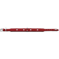 Produktbild von Hunter Magic Star Hundehalsband aus Leder rot/schwarz Größe S-M 50 cm