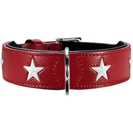 Hunter Magic Star Hundehalsband aus Leder rot/schwarz Größe XS - 1 Stk. – Bild 1 von 3