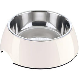 Hunter Melamin Futternapf Mini Weiß 160 ml für Hunde und Katzen mit Edelstahl-Einsatz - 160 ml – Bild 1 von 13