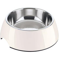 Produktbild von Hunter Melamin Futternapf Mini Weiß 160 ml für Hunde und Katzen mit Edelstahl-Einsatz - 160 ml