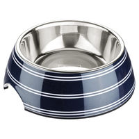 Produktbild von Hunter Melamin-Napf Silda Futternapf aus Kunststoff und Edelstahl blau/weiß 14 cm - 160 ml
