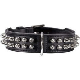 Hunter Rambo Hundehalsband aus Leder mit Nietenbesatz Schwarz Größe M-L - 60 cm – Bild 1 von 4