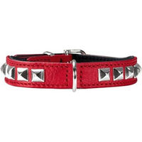 Produktbild von Hunter Rocky Petit Hundehalsband aus Leder in Rot/Schwarz Größe XS 30 cm