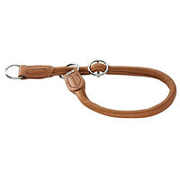 Produktbild von Hunter Round & Soft Elchleder Dressurhalsband für Hunde Braun Größe M-L