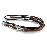 Produktbild von Hunter Round & Soft Verstellbare Hundeführleine aus Leder Schwarz S-M 200 cm