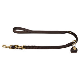 Hunter Sansibar Solid Verstellbare Führleine für Hunde aus Leder Braun M-L - 200 cm – Bild 1 von 5