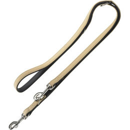 Produktbild von Hunter Schleppleine Softie aus Kunstleder Beige/Schwarz 200 cm