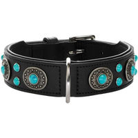 Produktbild von Hunter Sioux Hundehalsband aus Leder in Schwarz mit Schmucksteinen 60 cm M-L