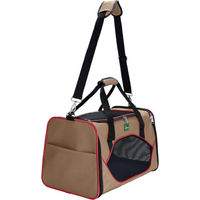 Produktbild von Hunter Smart Tragetasche Kansas für Hunde und Katzen kleine Rassen beige/rot 50 x 30 x 30 cm