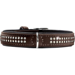 Hunter Softie Deluxe Hundehalsband aus Kunstleder Braun Schwarz Größe S 45 cm wasserabweisend – Bild 1 von 2