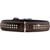 Produktbild von Hunter Softie Deluxe Hundehalsband aus Kunstleder Braun Schwarz Größe S 45 cm wasserabweisend