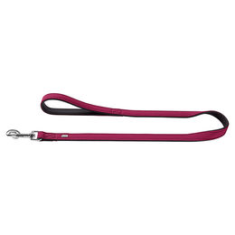 Hunter Softie Führleine für Hunde aus Kunstleder Himbeer Rot Schwarz 15 mm 110 cm - 110 cm – Bild 1 von 2