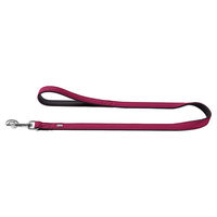 Produktbild von Hunter Softie Führleine für Hunde aus Kunstleder Himbeer Rot Schwarz 15 mm 110 cm - 110 cm