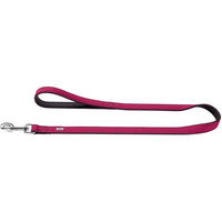 Produktbild von Hunter Softie Führleine für Hunde aus Kunstleder mit Handschlaufe, 100 cm, Himbeerrot/Schwarz, wasserabweisend - 100 cm