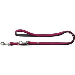 HUNTER Softie Hundeführleine aus Kunstleder verstellbar Himbeere Schwarz 15/200 cm - 2 m – Bild 1 von 2