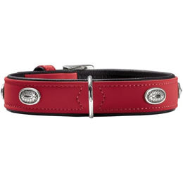 Hunter Softie Stone Hundehalsband aus Kunstleder Rot/Schwarz Größe S-M – Bild 1 von 4