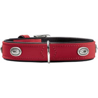Produktbild von Hunter Softie Stone Hundehalsband aus Kunstleder Rot/Schwarz Größe S-M
