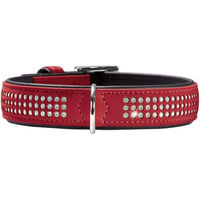 Produktbild von Hunter Softie Triluxe Hundehalsband aus Kunstleder rot/schwarz Größe M-L