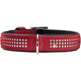 Hunter Softie Triluxe Hundehalsband aus Kunstleder rot/schwarz Größe S-M – Bild 1 von 4