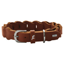 Hunter Solid Education Chain Hundehalsband aus Leder Braun S-M 50 cm - 50 cm – Bild 1 von 5