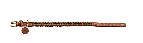 Hunter Solid Education Duo Erziehungshalsband aus Leder Braun Grün Größe 45 cm – Bild 1 von 3