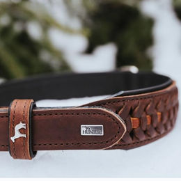 Hunter Solid Education Exclusive Erziehungshalsband aus Leder Braun Schwarz Größe M-L - 150 g – Bild 1 von 6