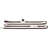 Produktbild von Hunter Solid Education Kombileine 6in1 aus Leder für Hunde, 310 cm, dunkelbraun