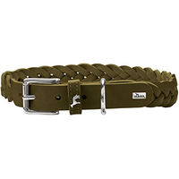 Produktbild von Hunter Solid Education Special Erziehungshalsband aus Leder für Hunde in Oliv, Größe S-M