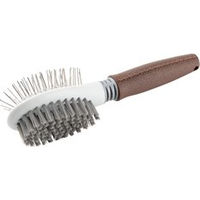 Produktbild von Hunter Spa Kombibürste für Hunde zum Bürsten und Pflegen in Braun/Grau mit Edelstahlborsten - 1 Stk.