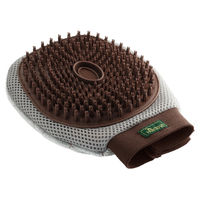 Produktbild von Hunter Spa Pflegehandschuh aus Silikon für Hunde zur Fellpflege und Massage in Braun/Grau