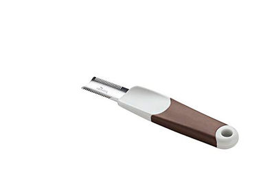 Hunter SPA Trimmmesser gebogen für Hunde aus Edelstahl braun grau - 1 Stk. – Bild 1 von 3