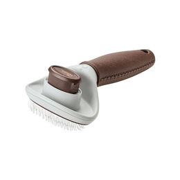 Hunter Spa Zupfbürste selbstreinigend für Hunde in Braun/Grau Mittelgröße mit Edelstahlborsten - 1 Stk. – Bild 1 von 12