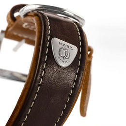 Hunter Tara Hundehalsband aus Leder dunkelbraun/cognac Größe S-M – Bild 1 von 9