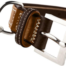 Hunter Tara Hundehalsband aus Leder in Cognac/Dunkelbraun Größe M-L 60 cm – Bild 1 von 9