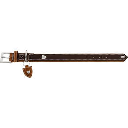 Hunter Tara Hundehalsband aus Leder in Dunkelbraun/Cognac Größe 60 cm M-L witterungsbeständig - 1 Stk. – Bild 1 von 9