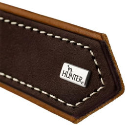 Hunter Tara Hundehalsband aus Leder in Dunkelbraun/Cognac Größe M – Bild 1 von 8