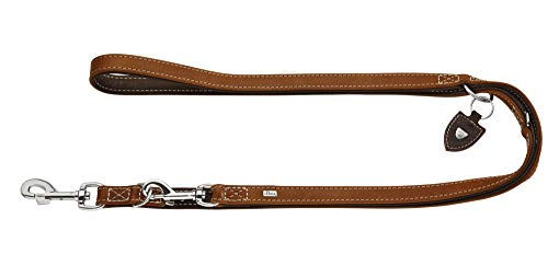Hunter Tara Verstellbare Hundeleine aus Leder Cognac/Dunkelbraun 15 mm x 200 cm - 200 cm – Bild 1 von 11