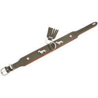 Produktbild von Hunter Teckel-Halsband München Leder grün/braun Größe XS