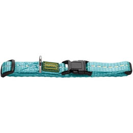 Produktbild von Hunter Tripoli Vario Basic Hundehalsband aus Nylon für Welpen und kleine Hunde reflektierend wasserabweisend hellblau XS