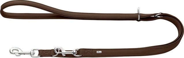 Hunter Verstellbare Führleine Amalfi aus Kunstleder Braun 15 mm x 200 cm – Bild 1 von 2