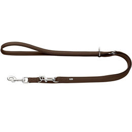Produktbild von Hunter Verstellbare Führleine Amalfi Schokobraun Kunstleder Größe S 15mm x 200cm