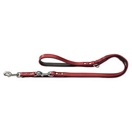 Hunter Verstellbare Führleine Basic aus Kunstleder rot/schwarz 13 mm / 200 cm - 2 m – Bild 1 von 2