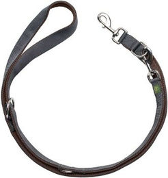 Hunter Verstellbare Führleine Maldon braun/grau mit Gurtband 2 cm – Bild 1 von 2