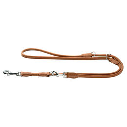 Produktbild von Hunter Verstellbare Führleine Round & Soft aus Elchleder in Cognac Braun