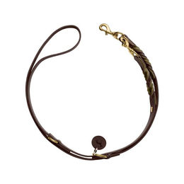 Hunter Verstellbare Führleine Solid Education Duo Dunkelbraun/Oliv 200cm – Bild 1 von 10