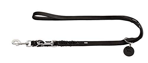 Hunter Verstellbare Führleine Solid Education Leder Schwarz 250 cm - 250 cm – Bild 1 von 6
