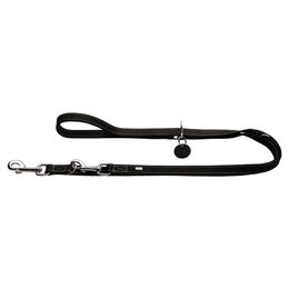 Hunter Verstellbare Hundeführleine Aalborg aus Leder Schwarz 1,5/200 cm – Bild 1 von 2
